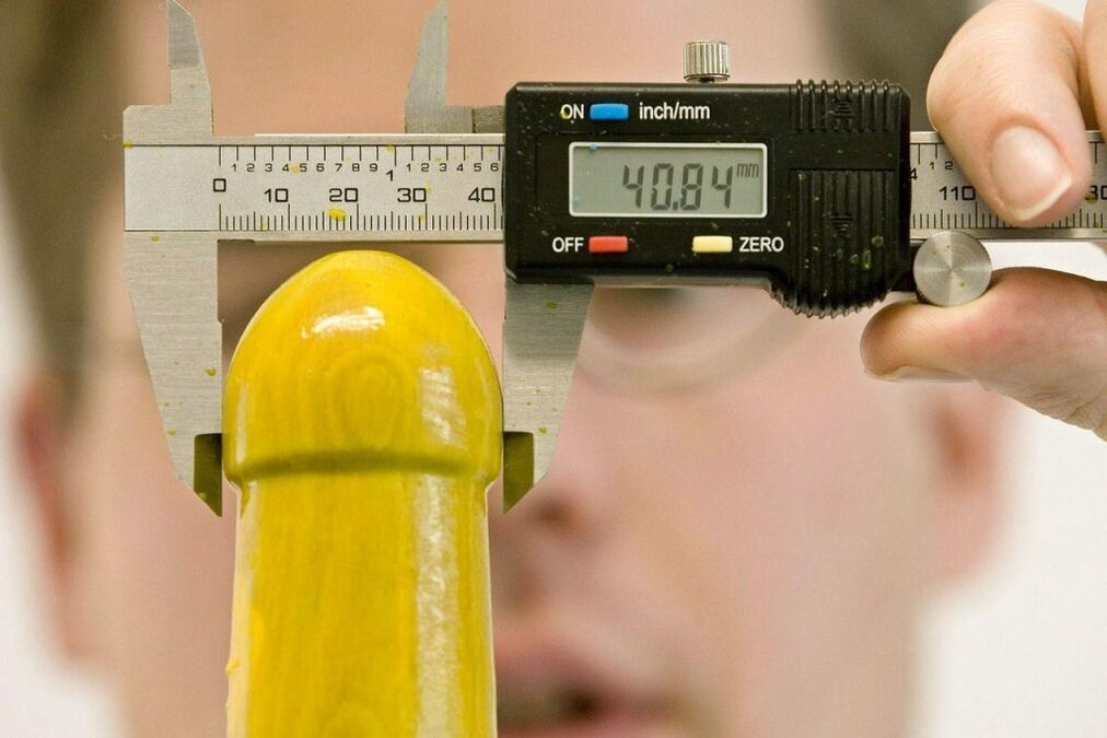 medición do volume do pene antes do aumento